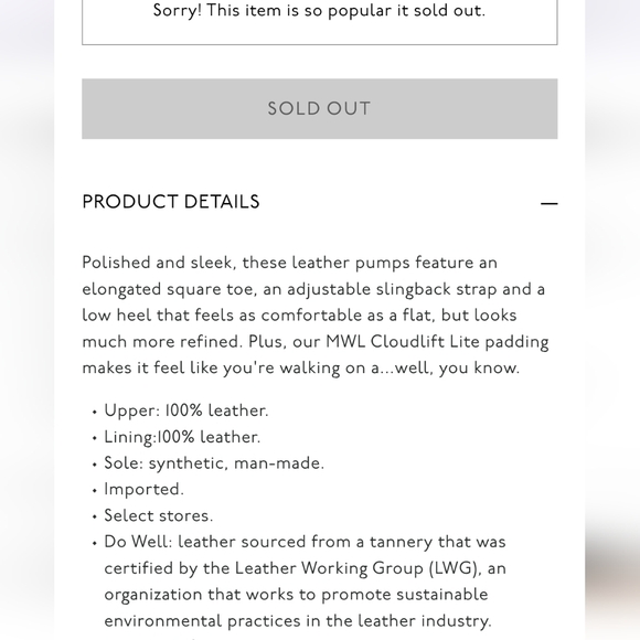 Madewell Ophelia Leather Slingback Flats -Espresso Bean - Picture 3 of 9